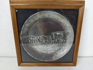 lot 117 image: Vintage Wendell August Forge Hand Wrought Framed Pewter Plate No. 121