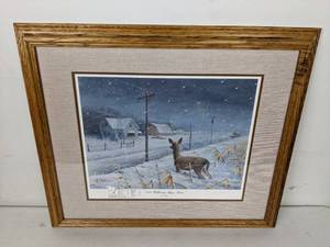 lot 75 image: Vintage 1991 Halloween Mega Storm Framed Art by Les C. Kouba 33685000
