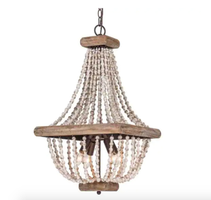 lot 206 image: Parrot Uncle 4-Light Distressed Farmhouse Chandelier