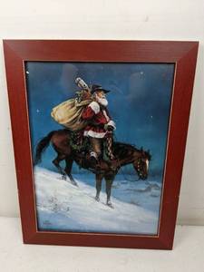 lot 278 image: A Cowboy Christmas Framed Print by Artist Jack Sorenson