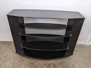 lot 38 image: Glass Shelf TV Stand, Black