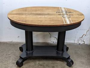 lot 13 image: Unique Real Wood Round Table with Drawer