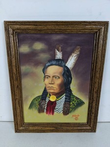lot 321 image: Curly Framed Painting by J.S. Barth