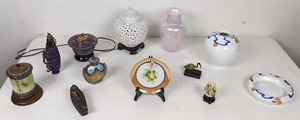 lot 83 image: Beautiful Collection of JapaneseChinese Collectibles in a Variety of Materials Matching DishVase, Plate by Noritake, Trinket Jar and More