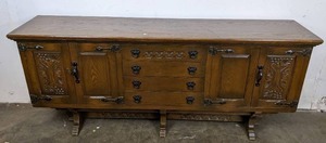 lot 20 image: Vintage Wood Buffet with Black Hardware