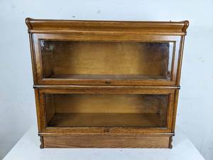 lot 14 image: Gorgeous Wood Display Shelves with Glass Doors