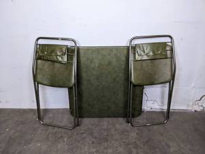 lot 335 image: Vintage 3-Piece Folding Card Table and Chairs Set