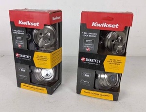 lot 370 image: Pair of Kwikset Smartkey Single Cylinder Deadbolts