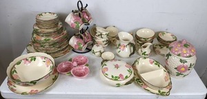 lot 393 image: Large Lot of Franciscan Desert Rose Hand-Decorated Dishware and More