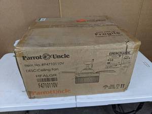 lot 394 image: 42 in. Indoor Black Crystal Retractable Ceiling Fan with Light Kit and Remote Control