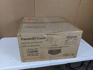 lot 380 image: Parrot Uncle 42-Inch Indoor Chandelier Ceiling Fan