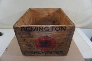 lot 130 image: Antique Remington Typewriter Wood Crate