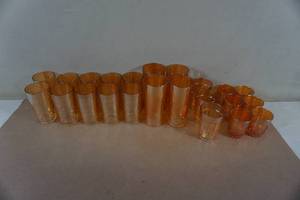lot 149 image: Vintage Amber Colored Glass Drinkware
