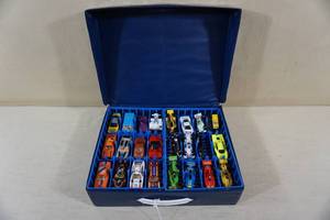 lot 188 image: Vintage Daytona USA Toy Car Storage Case with Cars