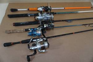 lot 219 image: Fishing Rods - Spinning Reels - Pflueger, Shakespeare, Lews