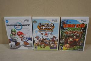 lot 269 image: Nintendo Wii Games - Mario Kart, Harvest Moon, Donkey Kong