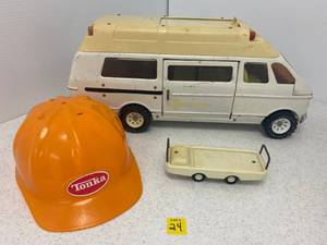 lot 24 image: Vintage Tonka Ambulance And Hard Hat