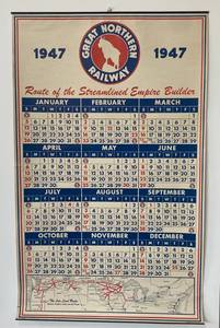 lot 42 image: Vintage 1947 Great Northern Railway Wall Calendar