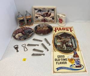 lot 70 image: Beer Items Including Hamms And Budweiser