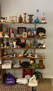 lot 79 image: 6 Shelfs Full of Vintage Household Items