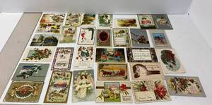 lot 106 image: Large Group Of Misc. Vintage Postcards Includes Christmas And More. Some With One Cent Stamps (Highly Collectible.)