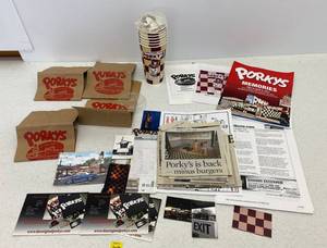 lot 108 image: Group Of Porkys Restuarant Memorabilia
