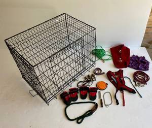 Portable Dog Kennel, Leashes And More