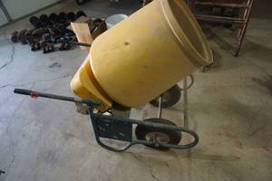 lot 4 image: Will Yield Brand Model 25CMP Wheeled Electric Concrete Mixer