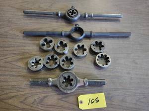 lot 105 image: (3) Die Handles & Assorted Dies...