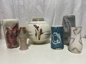 Lot of 6 Pottery Vases