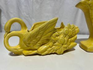 Lot of 2 Yellow Vases
