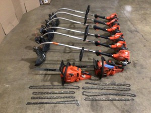 lot 5 image: Mix lot of Echo Tools includes Trimmers, Chainsaws and Blades - Review all pictures - various models - some may be missing parts