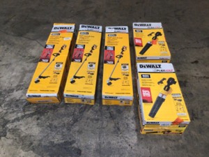 lot 12 image: Pallet with assorted outdoor Dewalt tools various models and conditions open box customer returns review pictures
