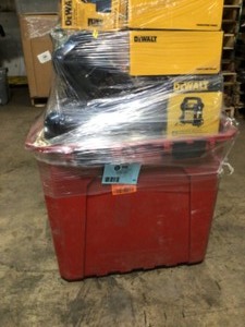 lot 15 image: Lot of Dewalt  Assorted Tools - includes boots, Starters, Chargers, Small tools- open box customer returns Review all pictures
