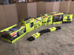lot 18 image: Lot of assorted Ryobi Tools includes Table saw, Cabinet, Cordless Blower and Pressure washers etc. - Customer Returns  Review all pictures