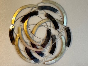 Pair of Metal Circular Contemporary Wall Decor Pieces