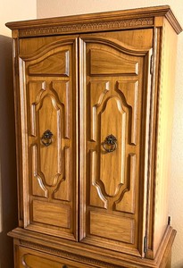 Vintage Mediterranean Style Armoire Cabinet