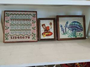 lot 326 image: Three Handmade Wall Art