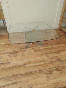 lot 434 image: Vintage Glass Coffee Table with Glass Base
