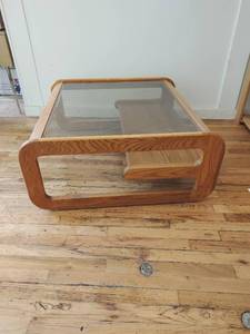 lot 437 image: Vintage Coffee Table with Glass Top