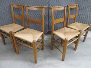 4 VINTAGE OAK CHAIRS