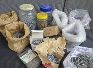 LOT OF NEW NAILS AND SCREWS