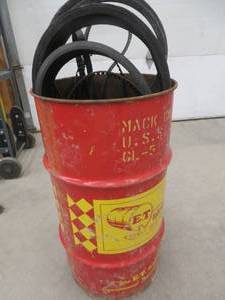 METAL CAN FULL OF BELTS