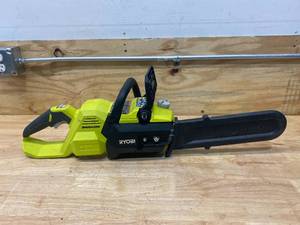 lot 7 image: RYOBI 40V Brushless 14 in. Cordless Battery Chainsaw (Tool Only)