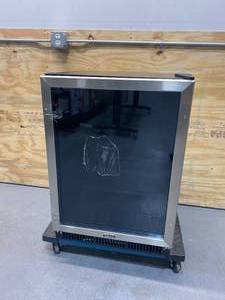lot 28 image: GALANZ 24 in. 47-Bottle Wine Cooler in Stainless Steel, with Electrical Temperature Control