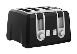 lot 51 image: BLACKDECKER 4-Slice Black Extra-Wide Slot Toaster with Browning Control