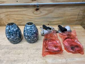 lot 119 image: ELK LIGHTING Lot of 2- Pendant Lights, Satin Nickel,5L x 5W x 9H