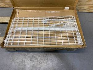 lot 80 image: HUSKY Adjustable Height Overhead Ceiling Mount Garage Rack in White (42 in. H x 96 in. W x 48 in. D)