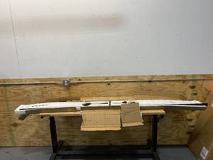 lot 85 image: MOVISA 8 ft.96 in. J-Shaped Sliding Single Barn Door Hardware Kit with Large Wheel Rollers