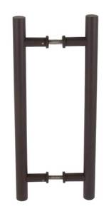 lot 94 image: DELANEY HARDWARE 15-34 in. Bronze Barn Door Hardware Double Sided Round Pull Handle